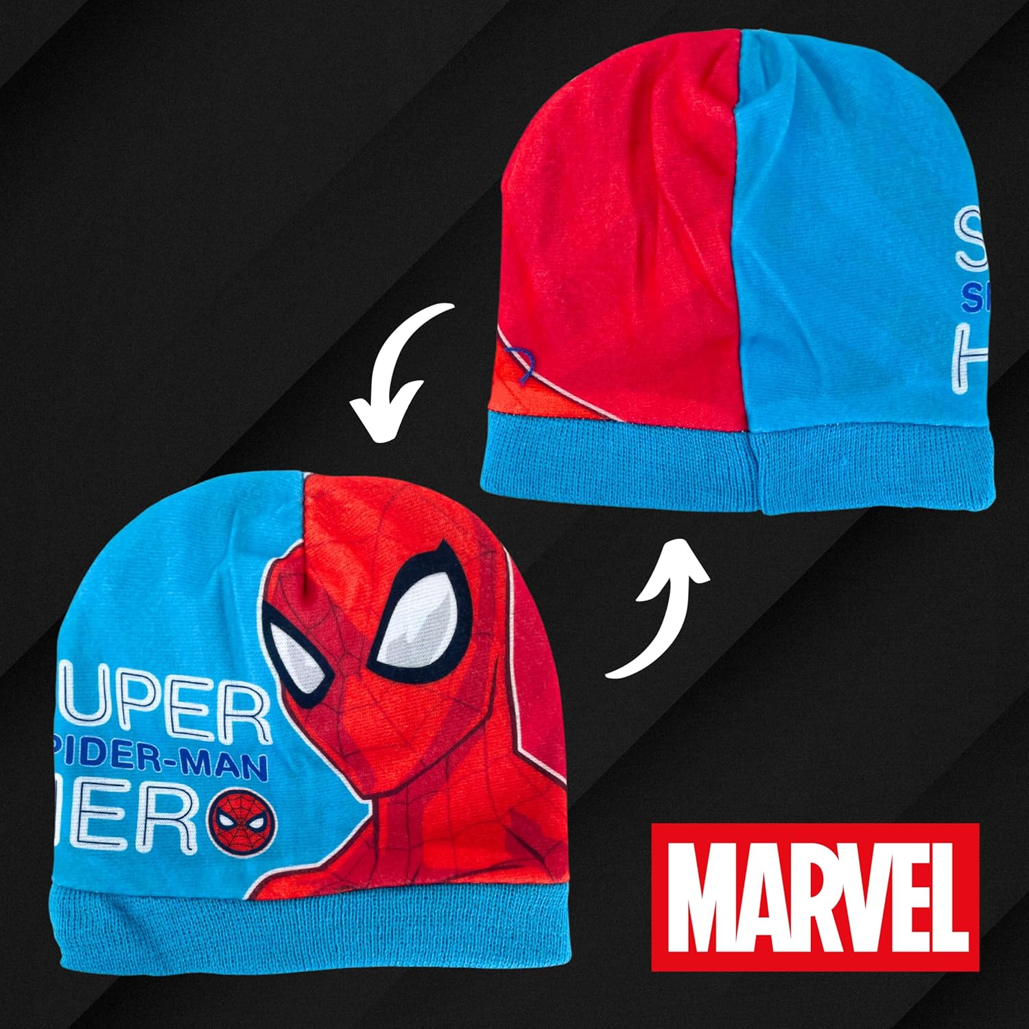 Ensemble d'hiver Marvel Spiderman avec chapeau et gants en 100% Acrylique – Image 4