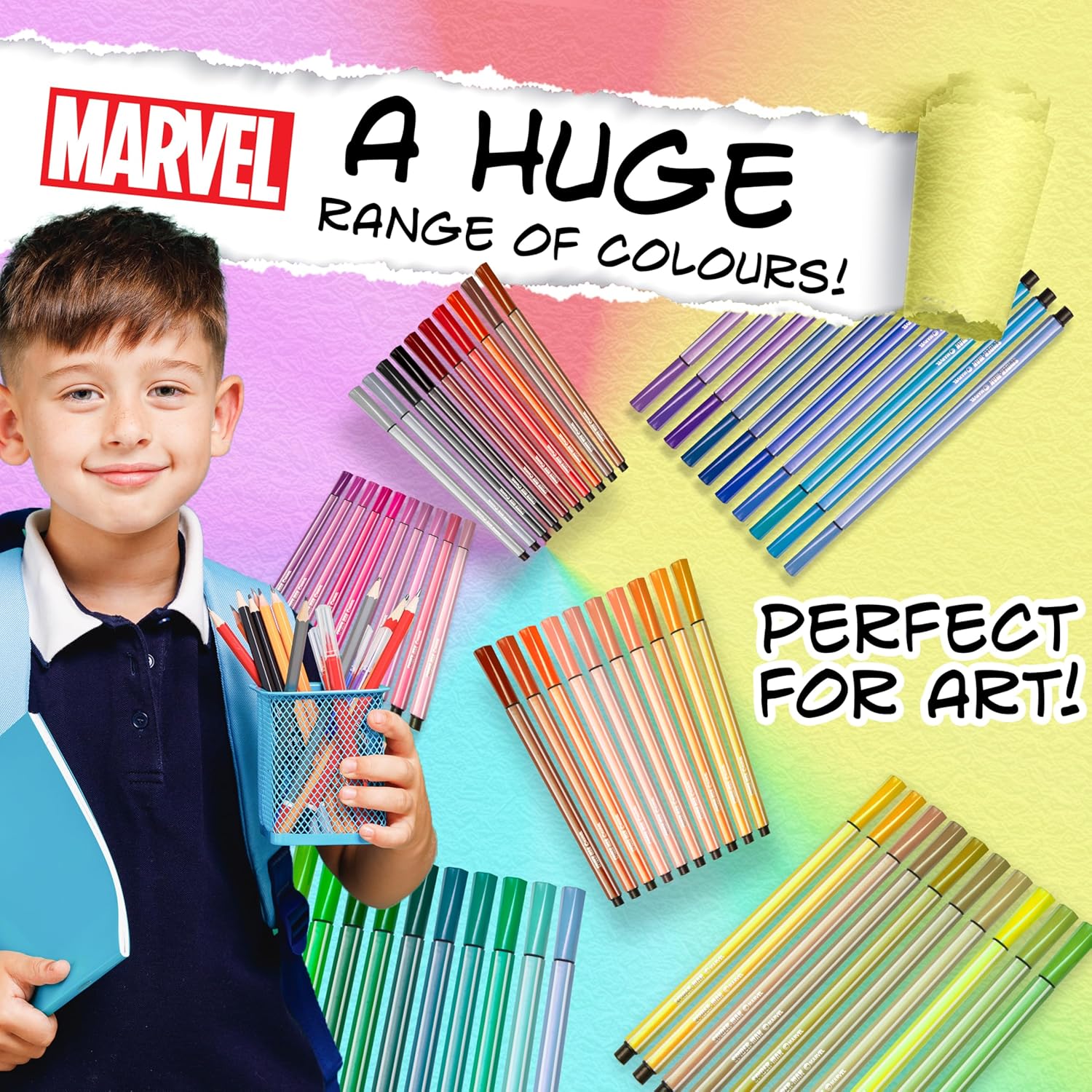 Coffret Marvel Spiderman avec 60 feutres de coloriage enfant – Image 3