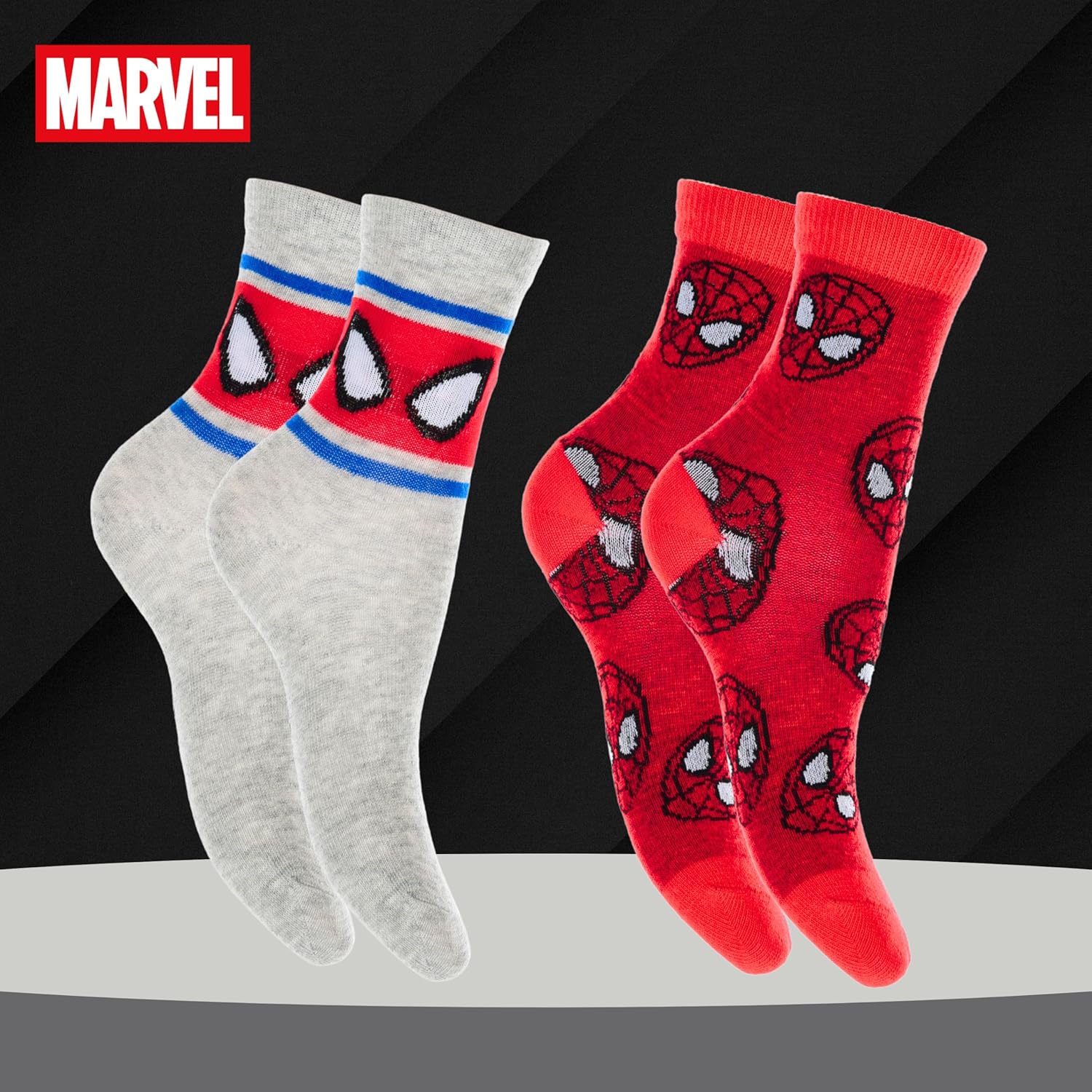 Marvel Spider-Man lot de 6 chaussettes en coton multicolores, taille 31-34 – Image 4