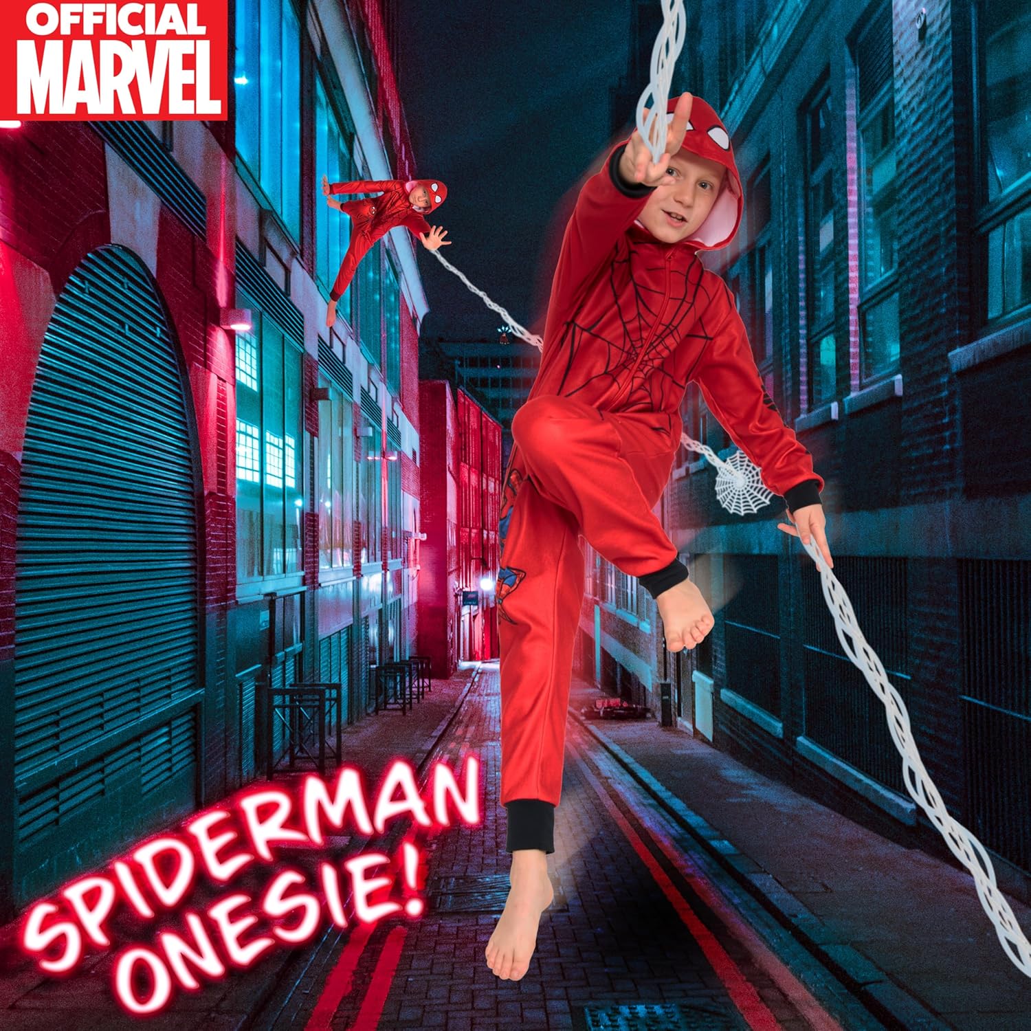 Pyjama combinaison Spider-Man Marvel en polaire pour garçon – Image 2