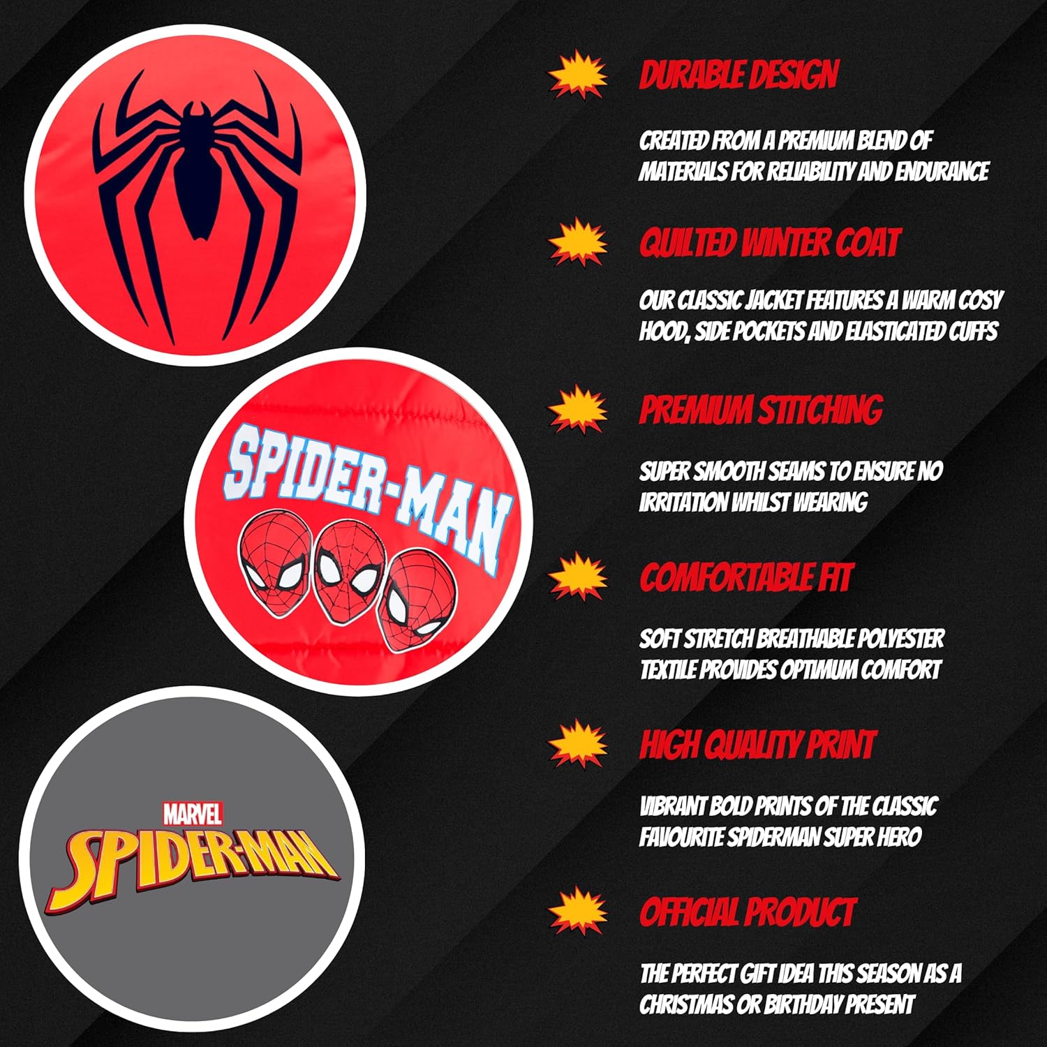 Veste à capuche Spider-Man rouge pour garçon, taille 3 ans – Image 5