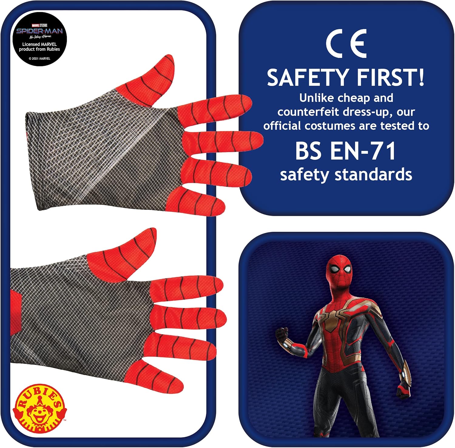 Gants Marvel Spider-Man 3 No Way Home enfant, taille unique rouge/noir – Image 2