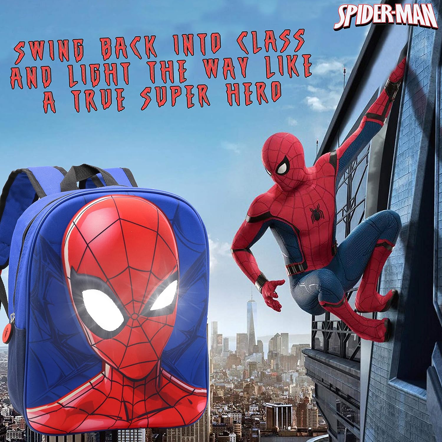 Cartable Marvel Spiderman bleu pour école maternelle et primaire – Image 3