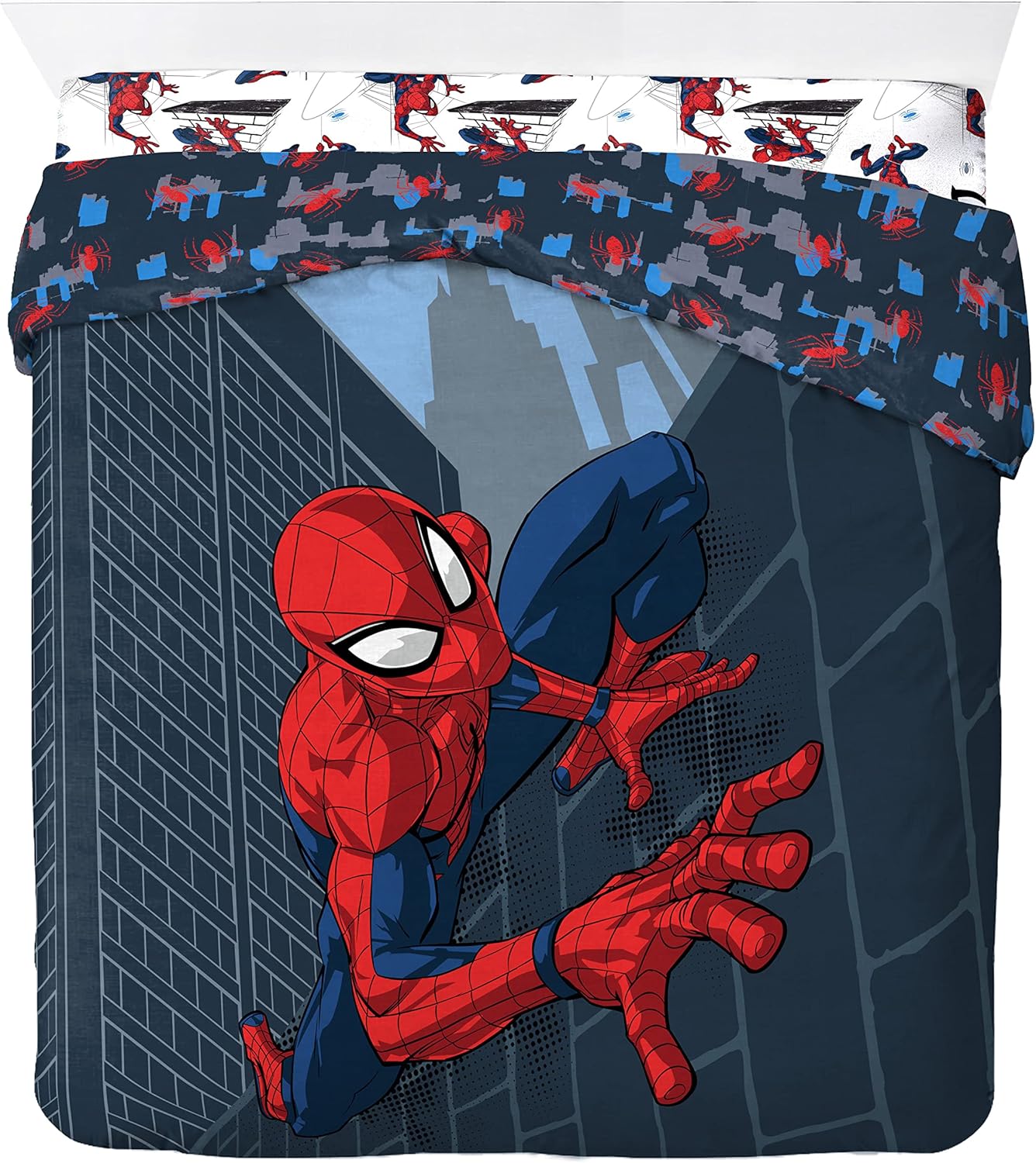 Parure de lit Marvel Spiderman 200x200 en 100% coton avec 2 taies – Image 2