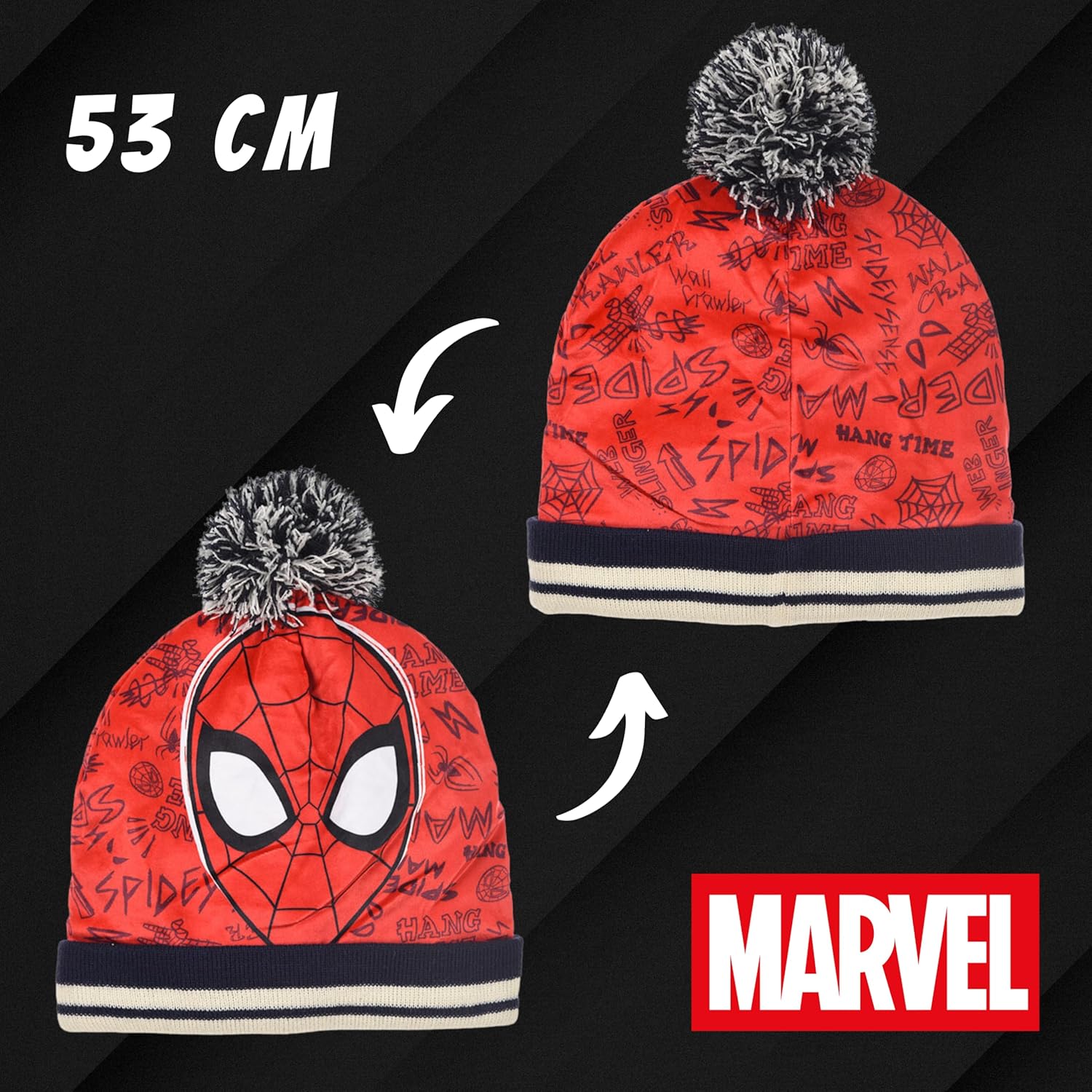 Ensemble bleu Marvel Spider-Man chapeau et gants 100% Acrylique pour garçon – Image 4