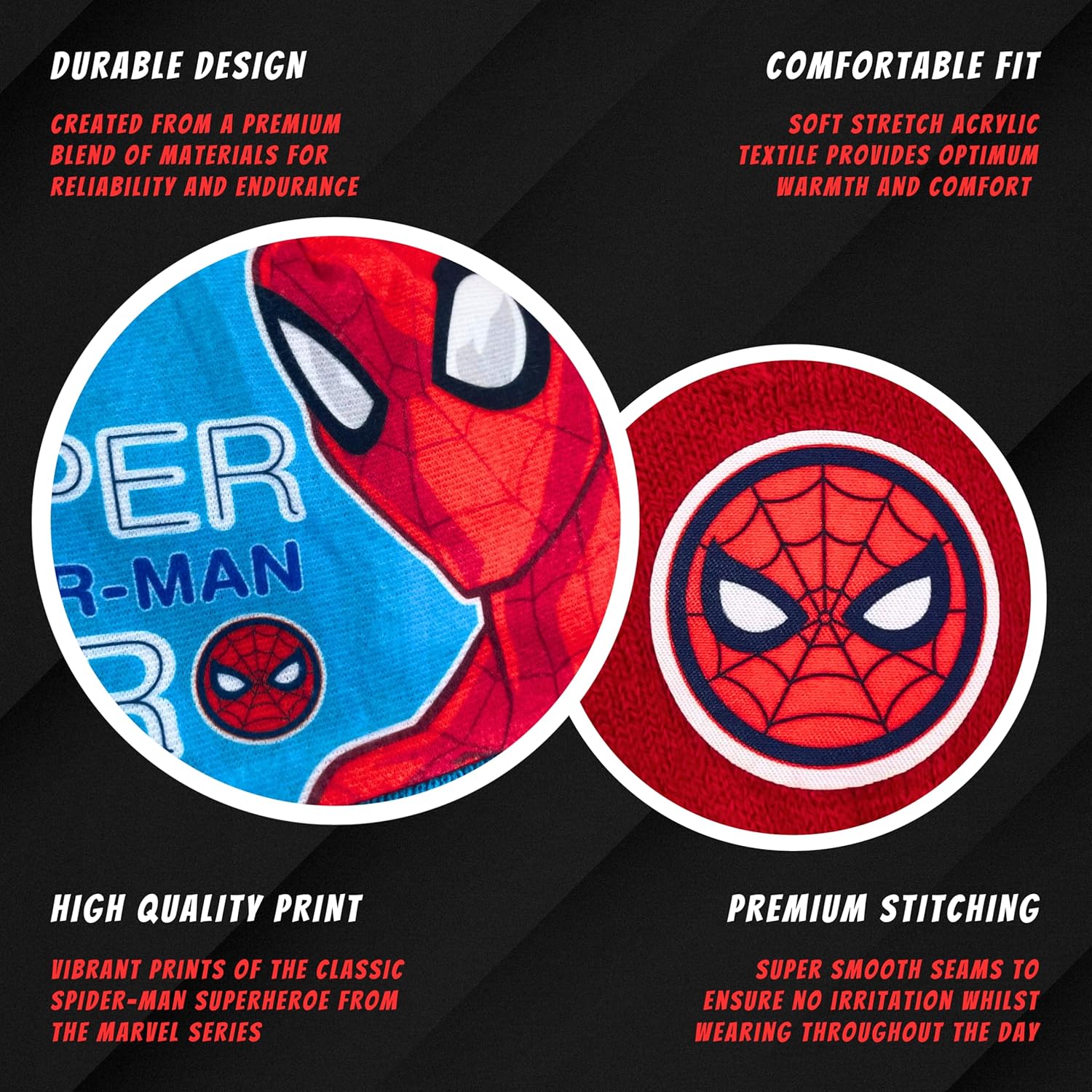 Ensemble d'hiver Marvel Spiderman avec chapeau et gants en 100% Acrylique – Image 5