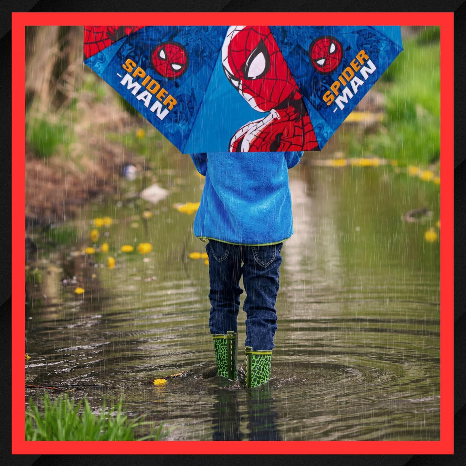 Parapluie pliant compact Marvel Spider-Man rouge – Image 6