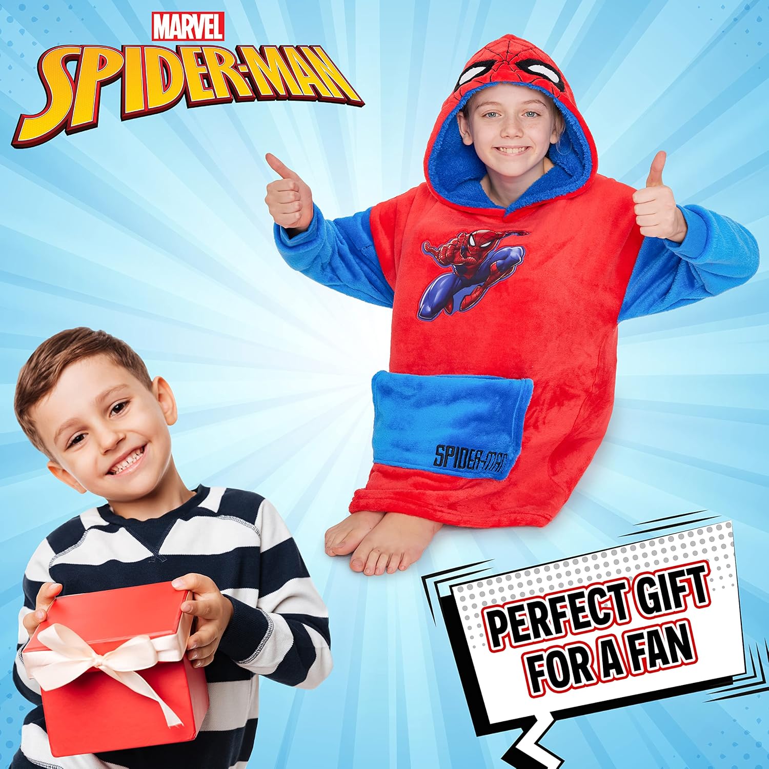 Plaid à capuche garçon Spider-Man Marvel, taille unique – Image 4