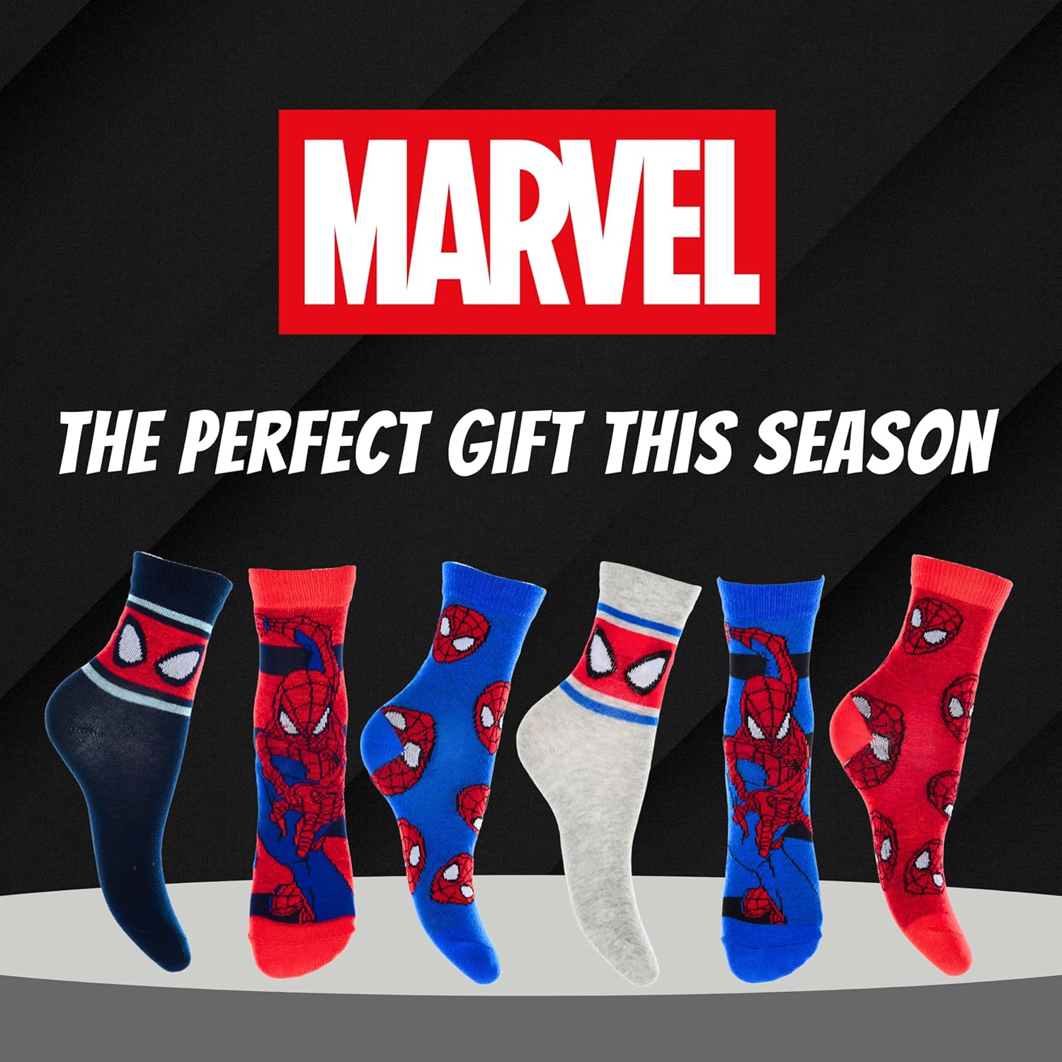 Marvel Spider-Man lot de 6 chaussettes en coton multicolores, taille 31-34 – Image 7