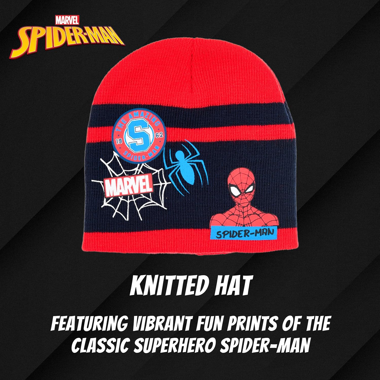 Ensemble d'hiver Spider-Man rouge avec bonnet, écharpe et gants pour garçon – Image 4