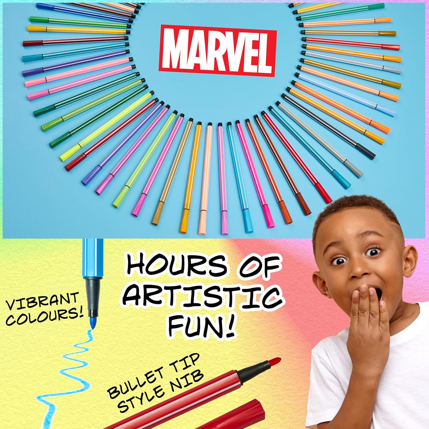 Coffret Marvel Spiderman avec 60 feutres de coloriage enfant – Image 5