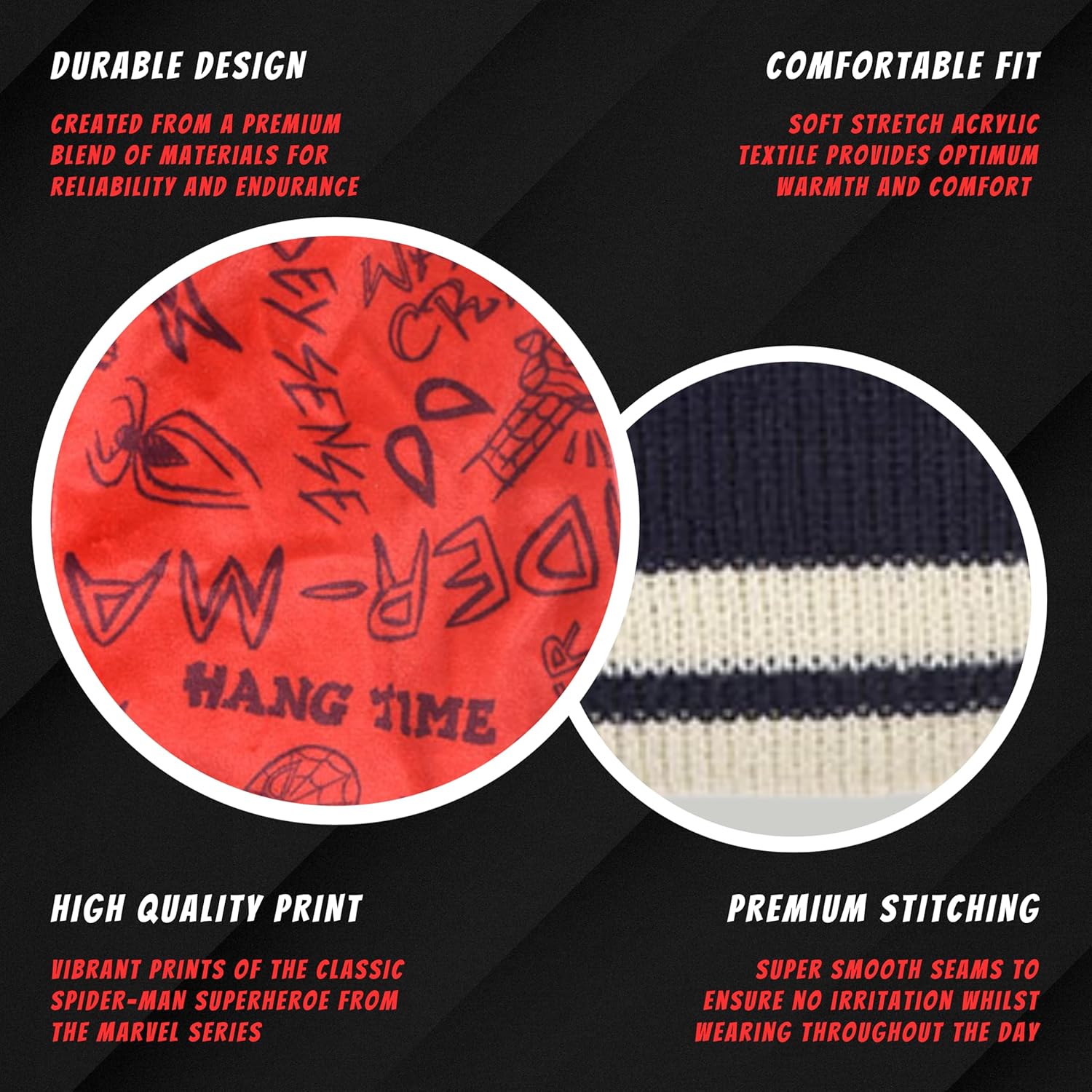 Ensemble bleu Marvel Spider-Man chapeau et gants 100% Acrylique pour garçon – Image 6