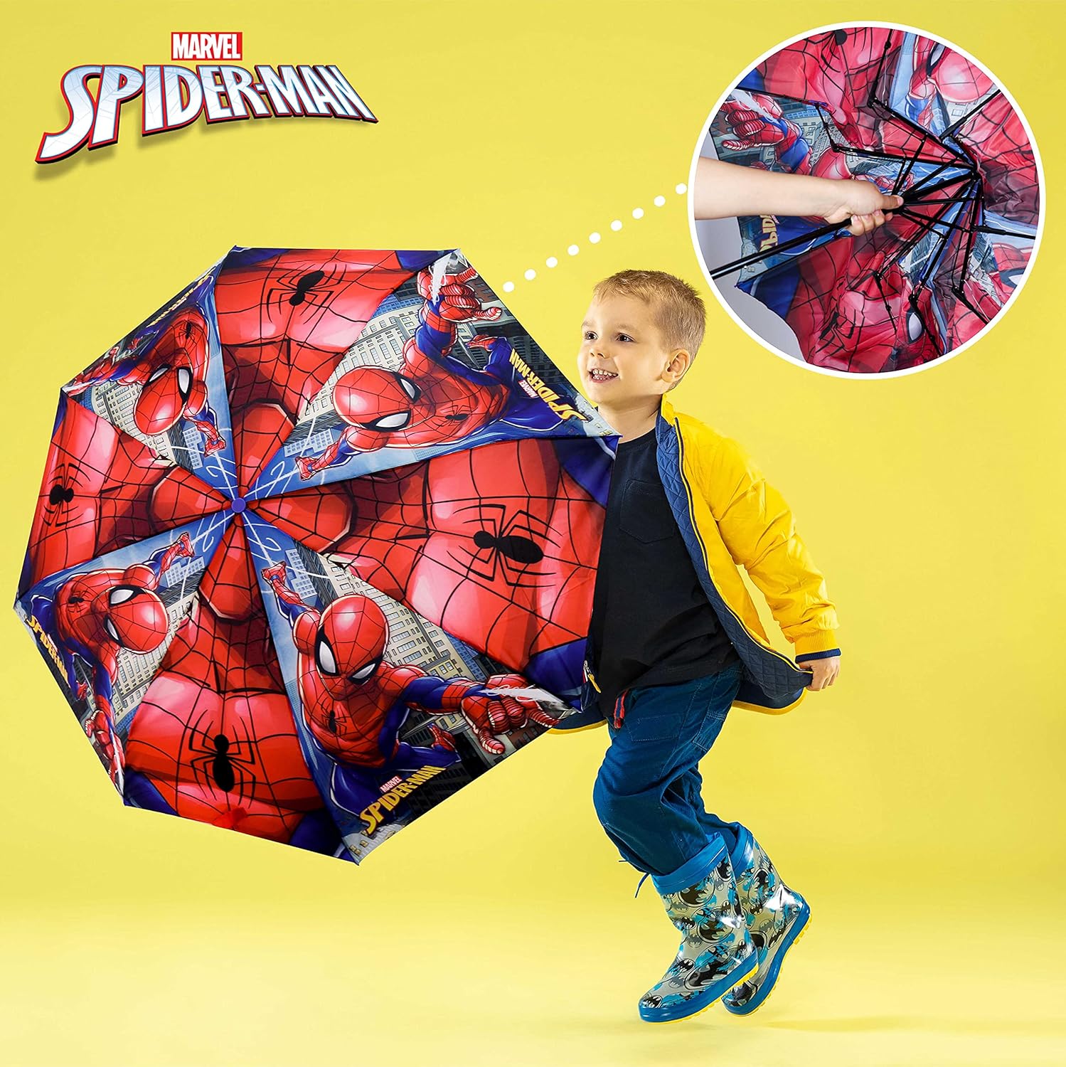 Parapluie pliant compact Spider-Man pour enfant – Image 6