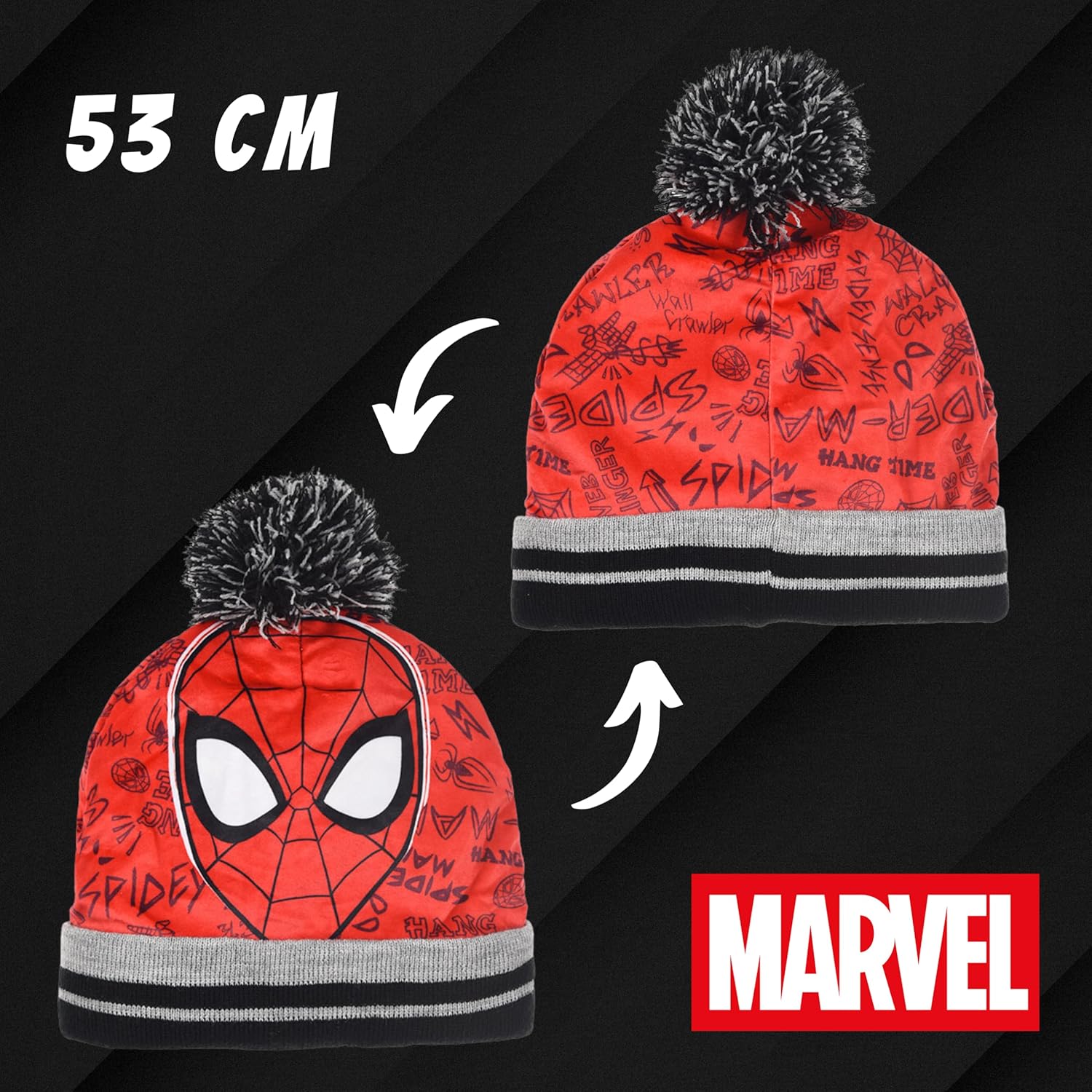 Ensemble hiver Marvel Spider-Man bonnet et gants gris pour garçon – Image 4