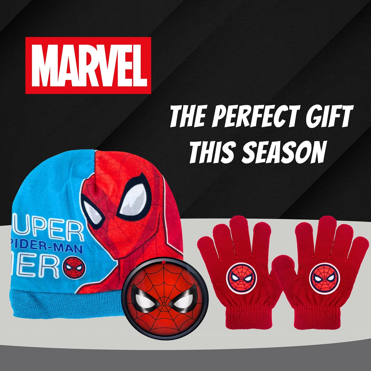 Ensemble d'hiver Marvel Spiderman avec chapeau et gants en 100% Acrylique – Image 6