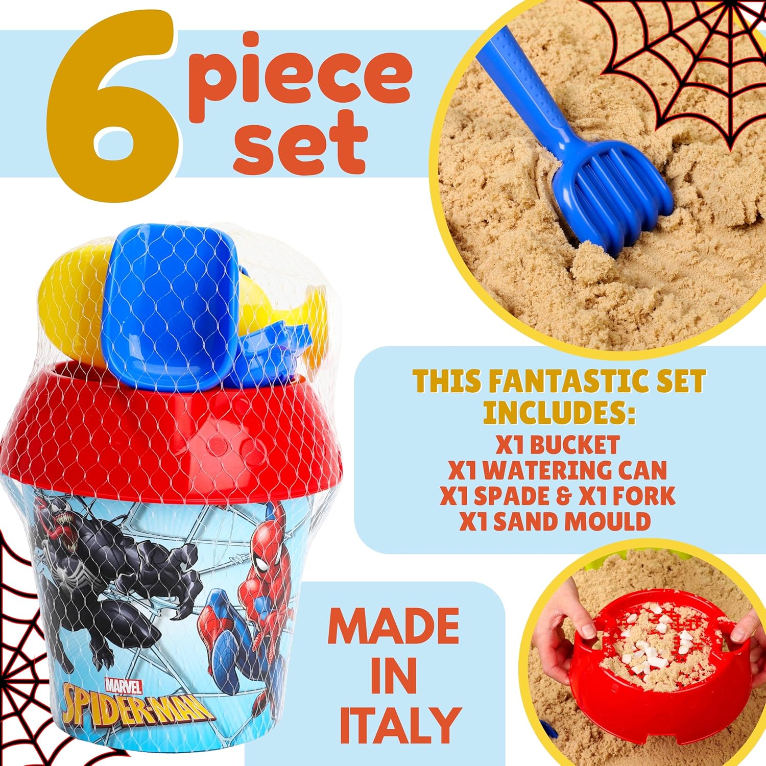 Spider-Man Toyland® ensemble plage 6 pièces avec seau et arrosoir – Image 3