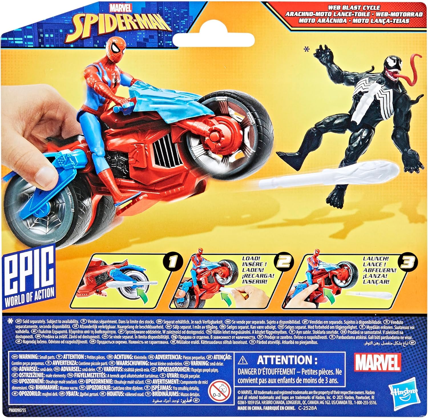 Spider-Man Marvel avec arachno-moto et lance-toile, figurine 10 cm – Image 7