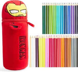 Set de coloriage Marvel Spider-Man avec trousse, 48 crayons Rouge Iron Man