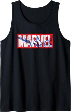 Débardeur Spider-Man Marvel avec logo, noir ou bleu marine