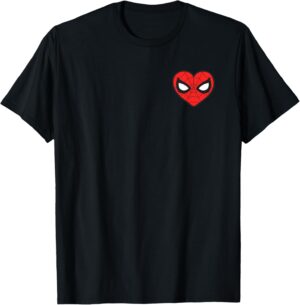 T-shirt Marvel Spider-Man cœur et masque Saint-Valentin