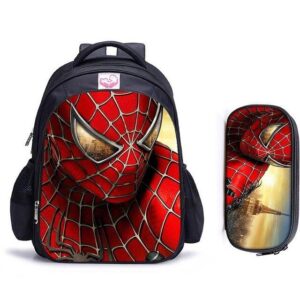 Cartable Spider-Man rouge avec trousse assortie
