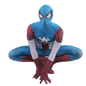 Costume Spider-Man Captain America avec tailles XS à XXXL
