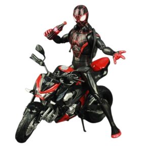 Figurine Spider-Man avec sa moto