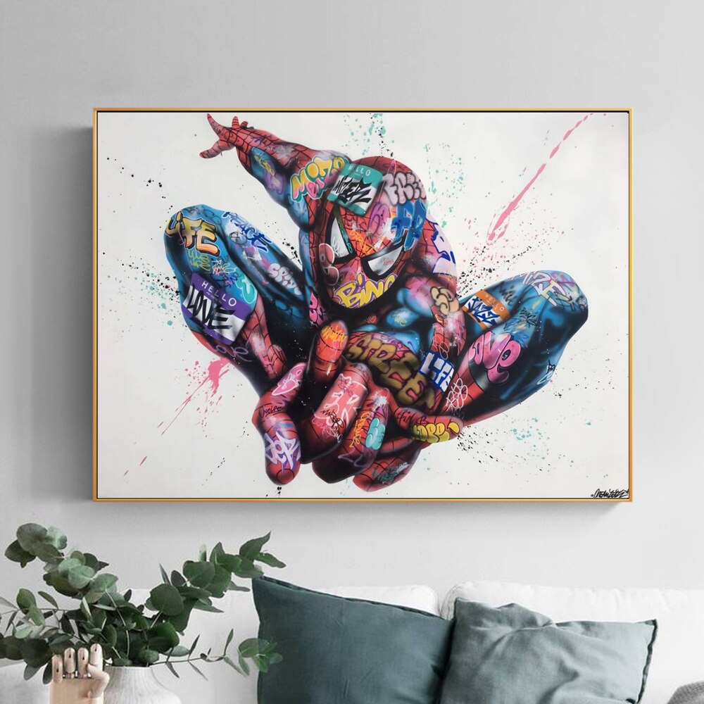 Tableau Spider-Man tagué sans cadre – Image 3