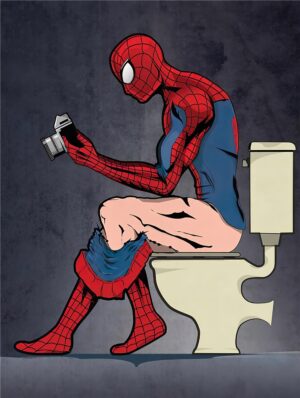 Tableau WC Spider-Man sans cadre multi-tailles