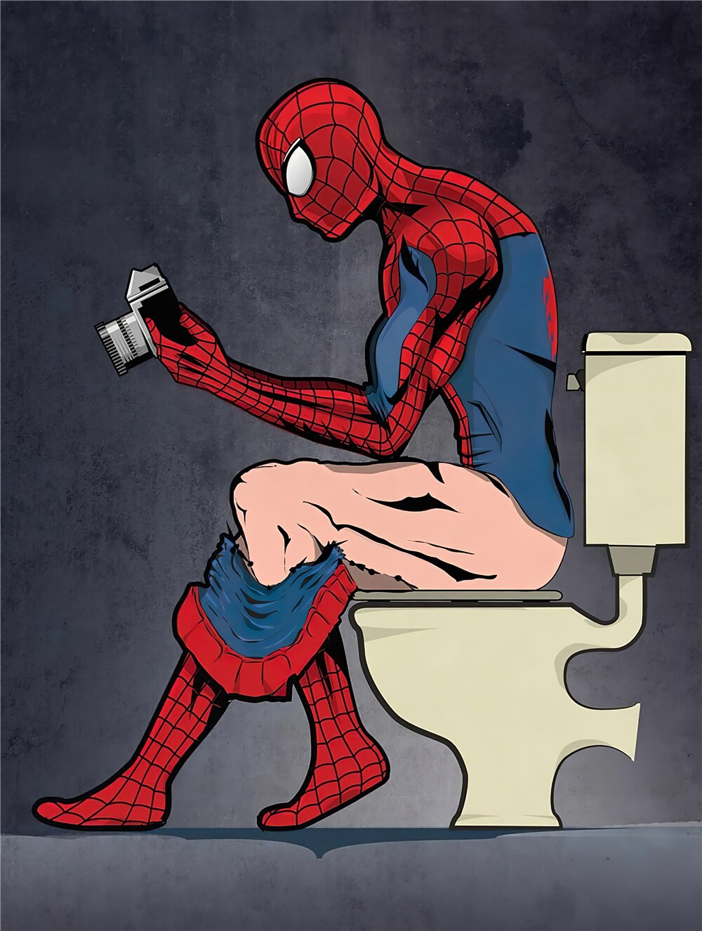 Tableau WC Spider-Man sans cadre multi-tailles