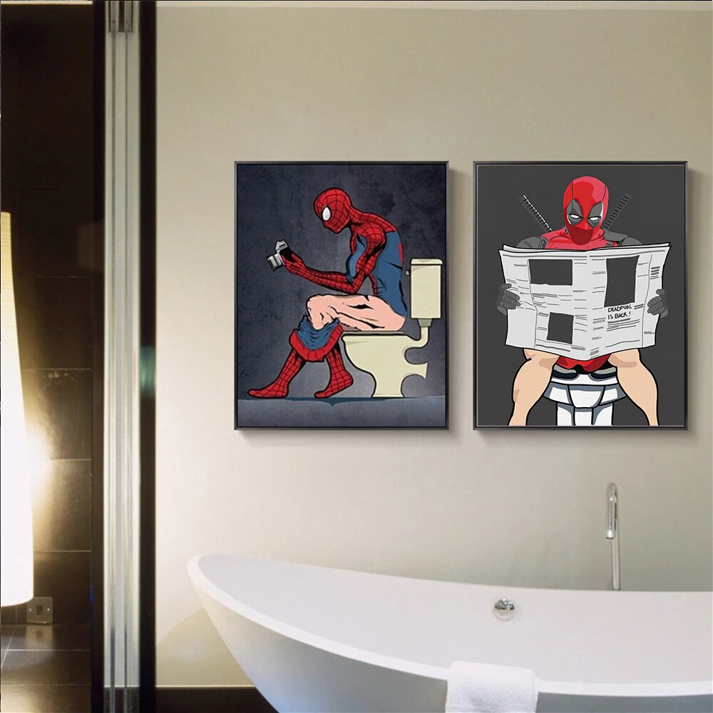 Tableau WC Spider-Man sans cadre multi-tailles – Image 2