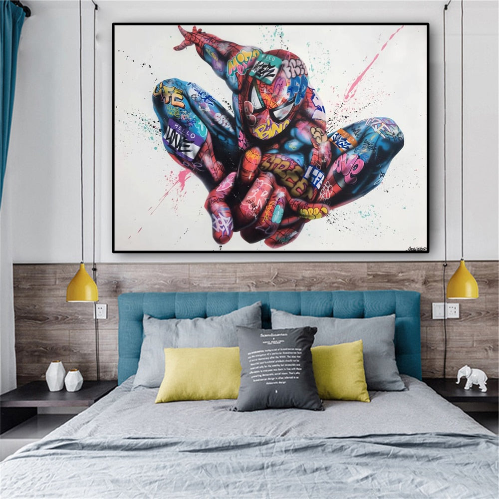 Tableau Spider-Man tagué sans cadre – Image 2