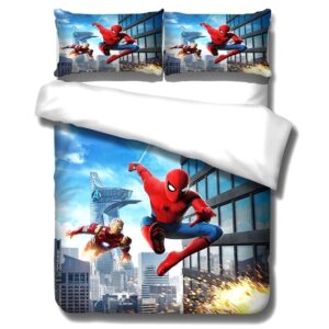 Parure de lit Spiderman Iron Man avec 2 taies