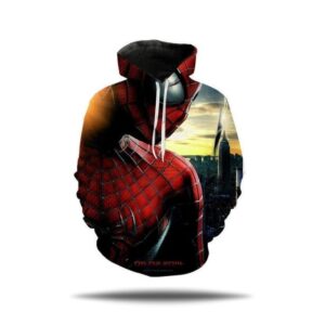 Pull Spiderman à capuche du XS au 3XL