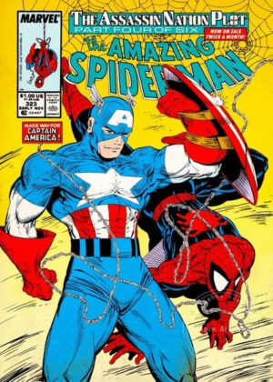 Tableau Spider-Man Captain America sans cadre