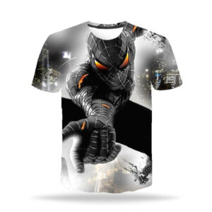 T-shirt noir et blanc Spider-Man, du XXS au 4XL