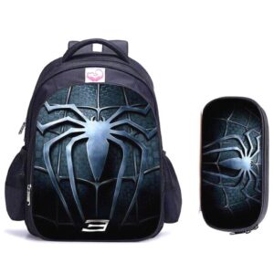 Cartable Spider-Man noir avec trousse assortie