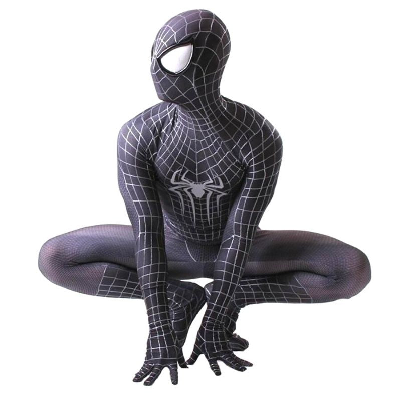 Costume Spider-Man noir pour adulte, tailles XS à Taille Unique – Image 2