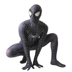 Costume Spider-Man noir pour adulte, tailles XS à Taille Unique
