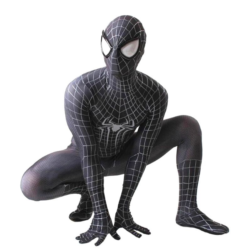 Costume Spider-Man noir pour adulte, tailles XS à Taille Unique