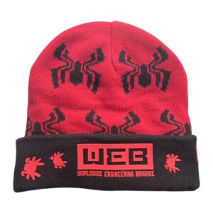 Bonnet tricoté Spider-Man motif toile WEB