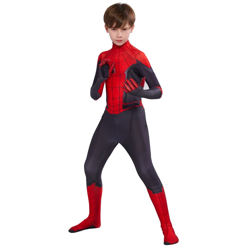 Costume enfant Spider-Man noir et rouge avec tailles de 90-100cm à 171-180cm – Image 3