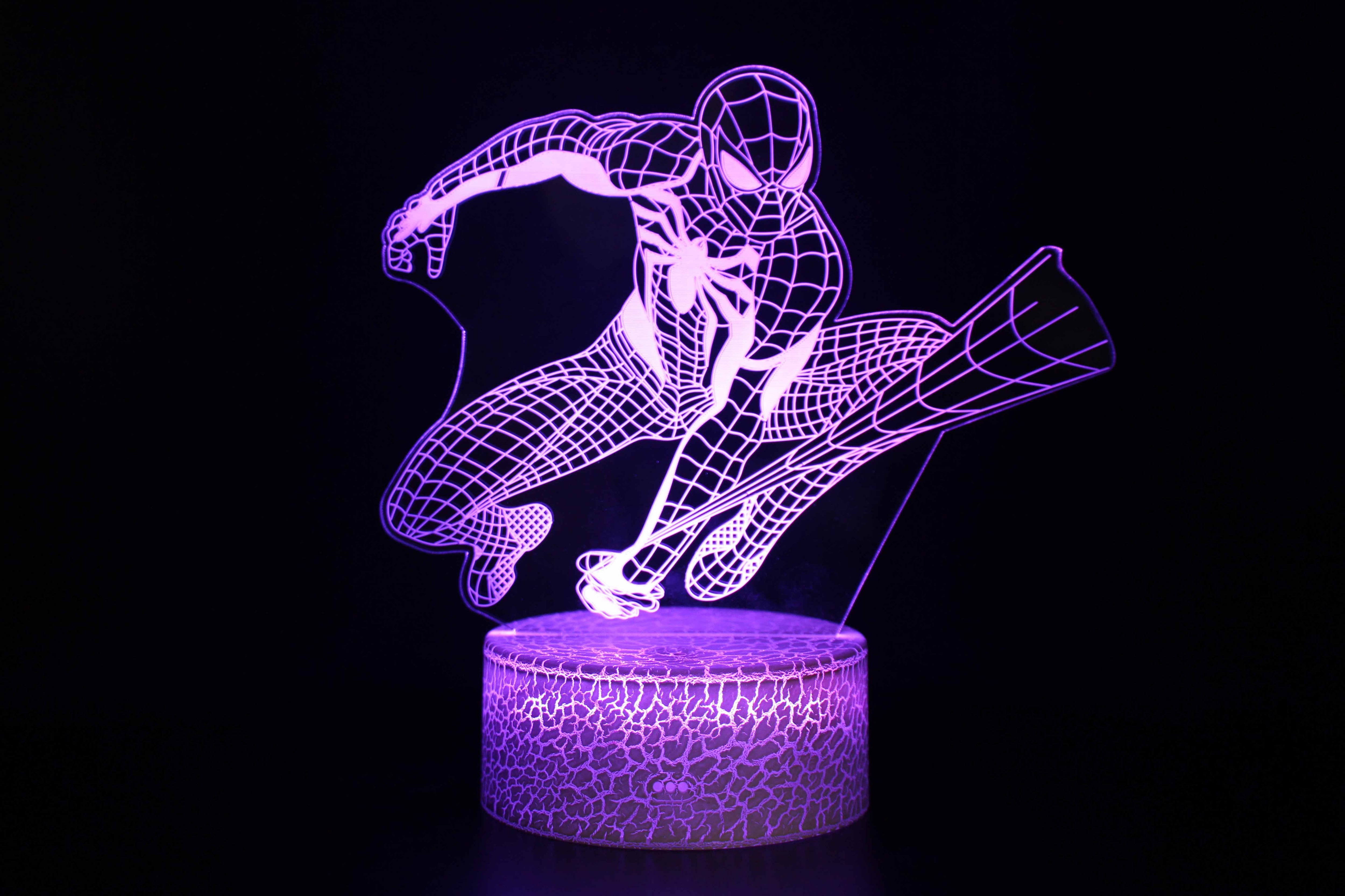 Lampe LED Spider-Man avec options 7 ou 16 couleurs – Image 3