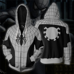 Sweat Spider-Man noir et blanc, tailles S à 5XL